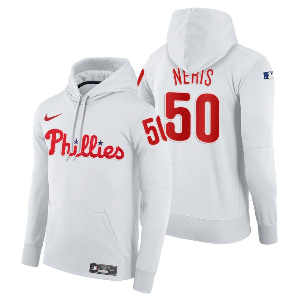 Men Philadelphia Phillies #50 Neris white home hoodie 2021 MLB Nike Jerseys